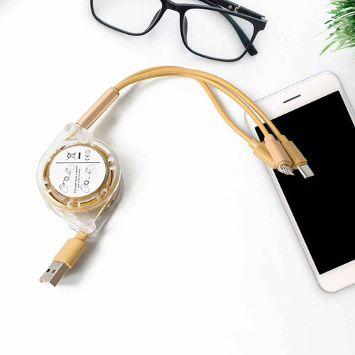 12835 Retractable Charger Charging Cable Micro Usb Cable 3 In 1 Multi Charging Cable Compatible With Phone Type C Micro Android Usb And Other Mobile Devices (1 Pc) Electronics Accessories - Novara
