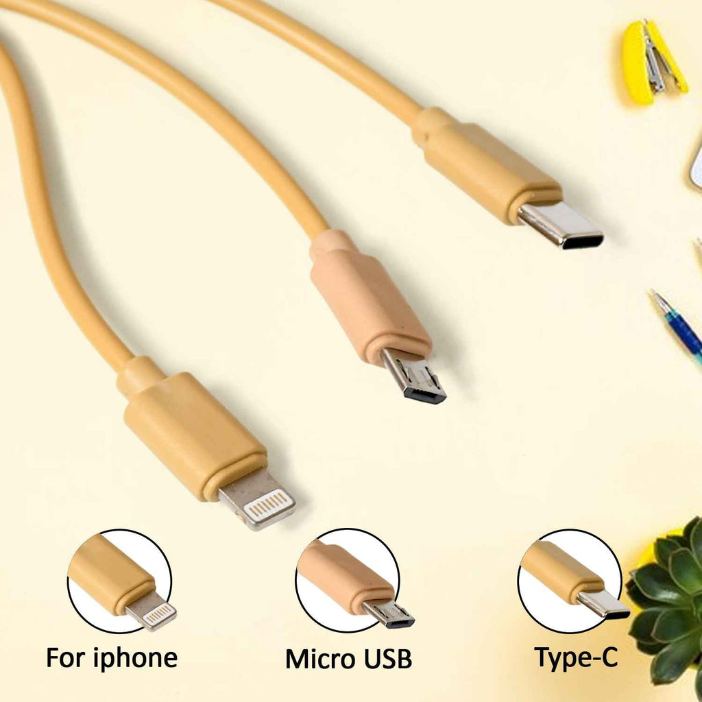12835 Retractable Charger Charging Cable Micro Usb Cable 3 In 1 Multi Charging Cable Compatible With Phone Type C Micro Android Usb And Other Mobile Devices (1 Pc) Electronics Accessories - Novara