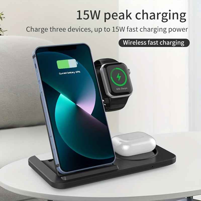 3 - in - 1 Fast Wireless Charger for iPhone & Apple Devices Electronics > Battery Chargers & Power - Novara