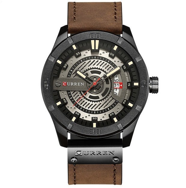 CURREN Men's Quartz Leather Watch – Military Sports Wristwatch with Date Display Watches - Novara