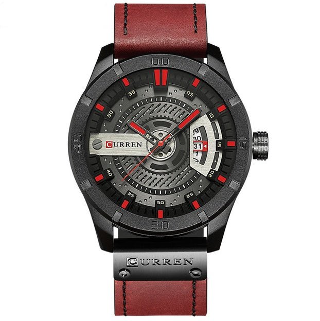 CURREN Men's Quartz Leather Watch – Military Sports Wristwatch with Date Display Watches - Novara
