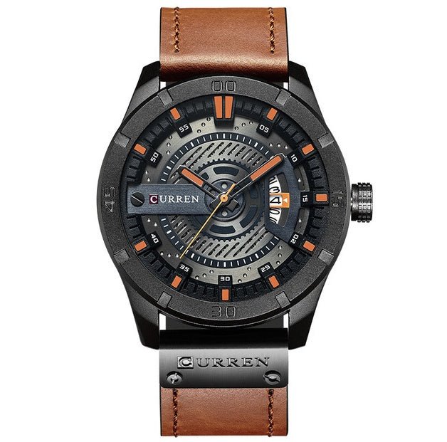 CURREN Men's Quartz Leather Watch – Military Sports Wristwatch with Date Display Watches - Novara