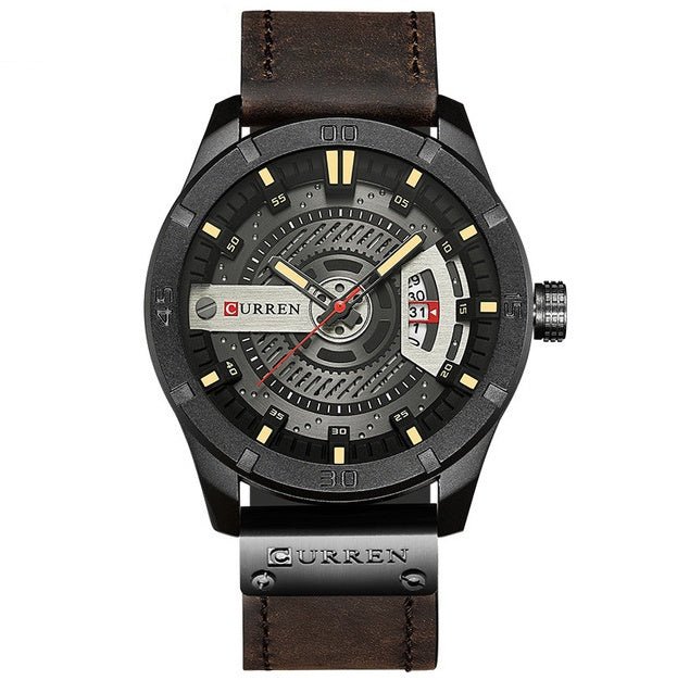 CURREN Men's Quartz Leather Watch – Military Sports Wristwatch with Date Display Watches - Novara
