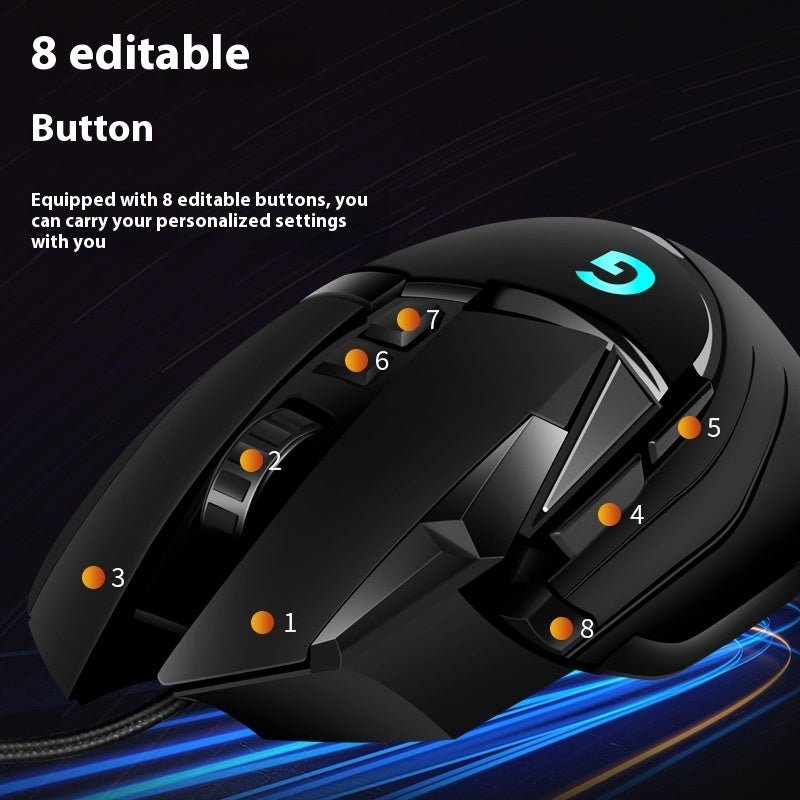 E - sports Games G502 Wired Mouse RGB Keyboard - Novara