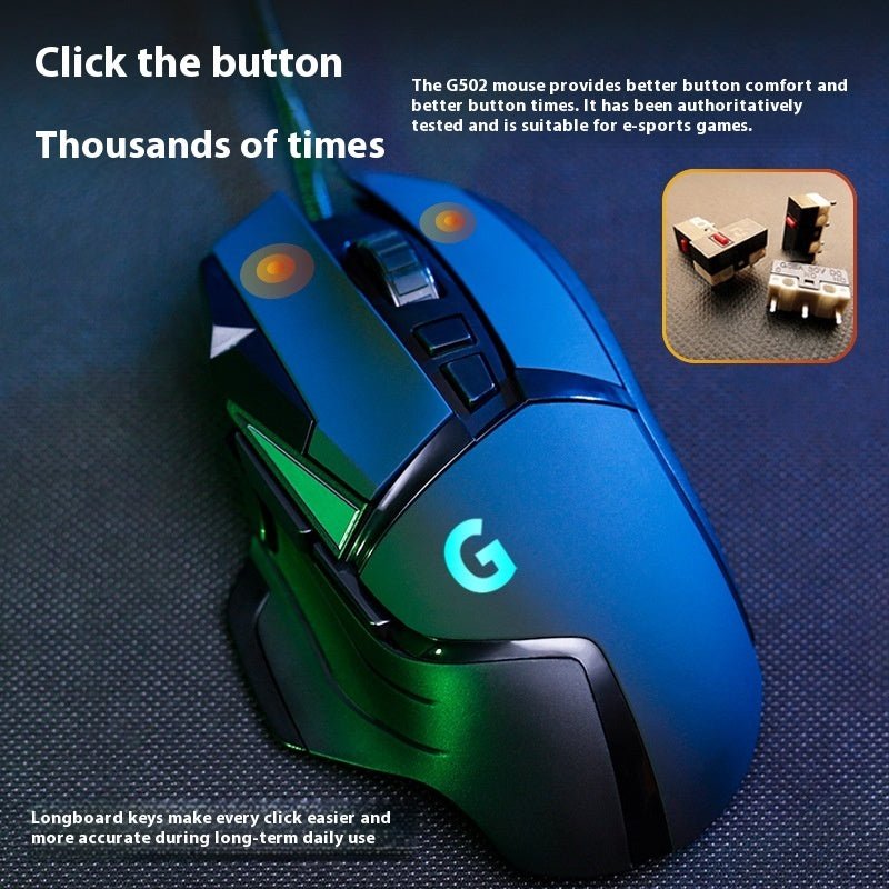 E - sports Games G502 Wired Mouse RGB Keyboard - Novara