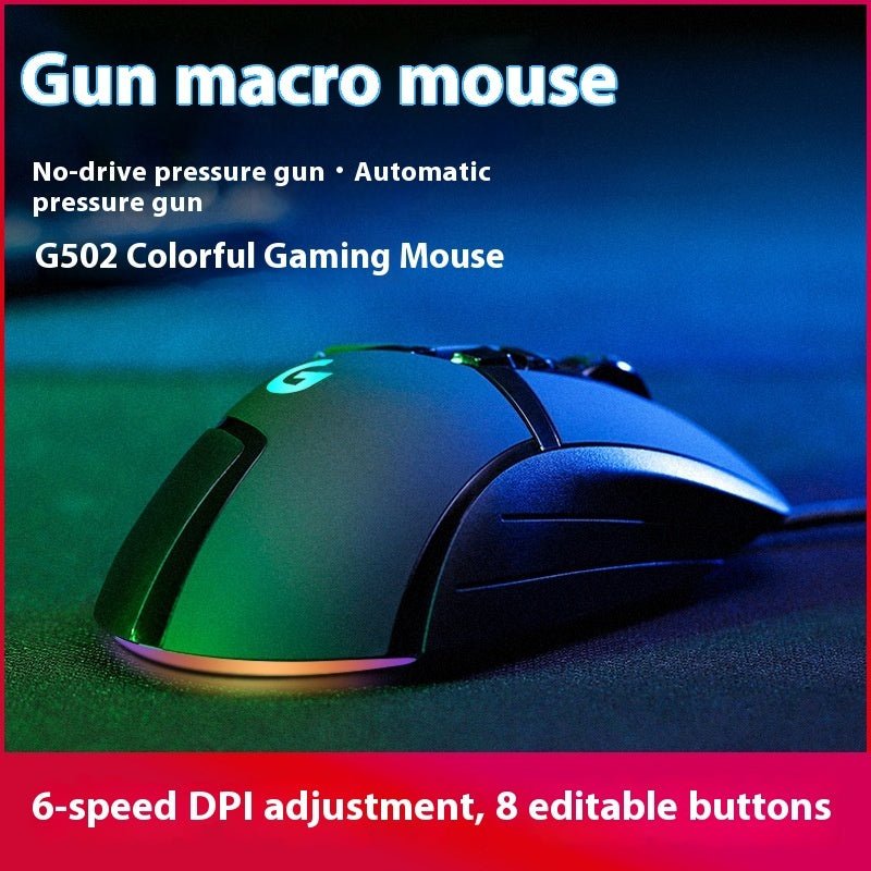 E - sports Games G502 Wired Mouse RGB Keyboard - Novara