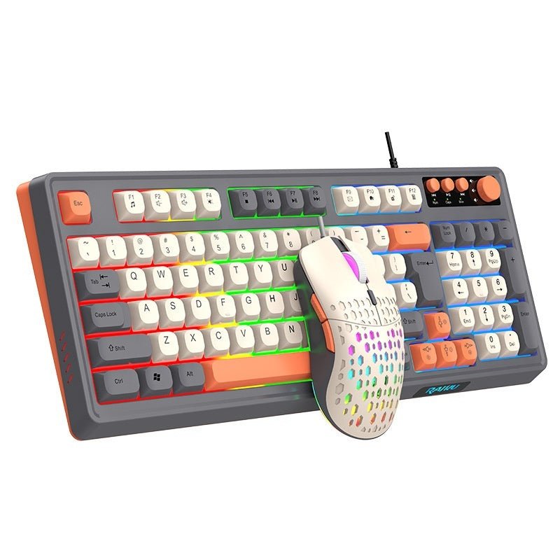 E - sports Games Keyboard And Mouse Set Mechanical Feeling Computer Key Mouse RGB Keyboard - Novara