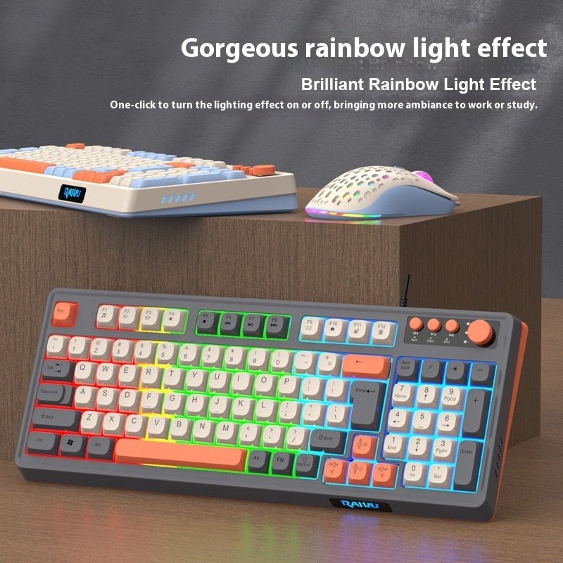 E - sports Games Keyboard And Mouse Set Mechanical Feeling Computer Key Mouse RGB Keyboard - Novara