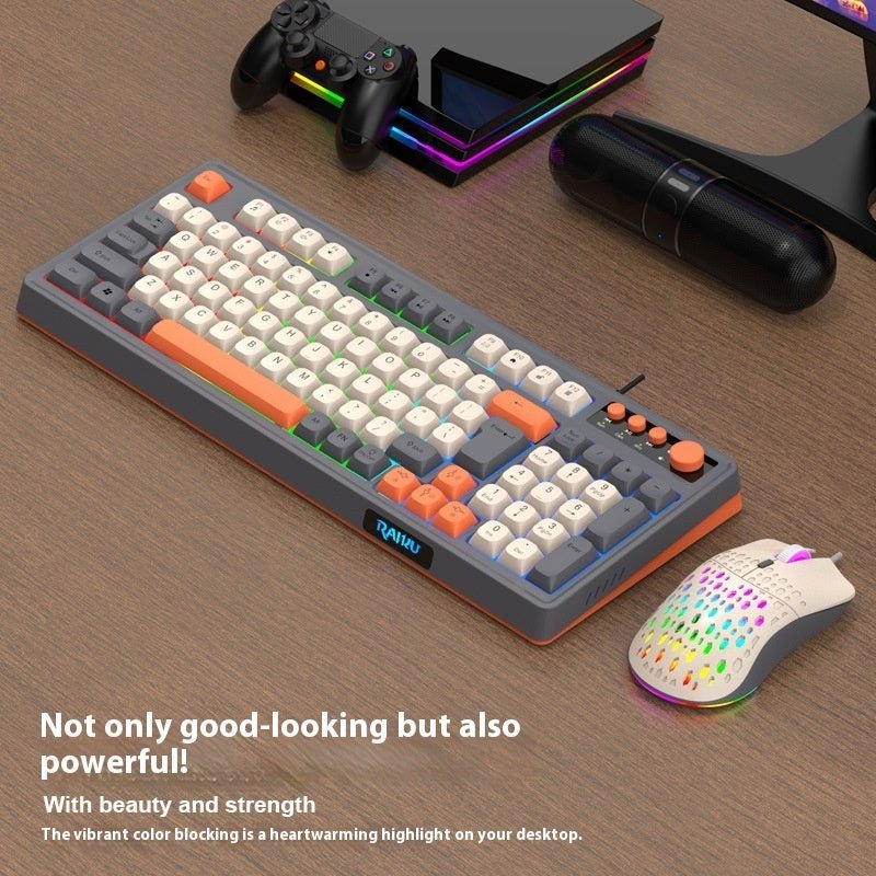 E - sports Games Keyboard And Mouse Set Mechanical Feeling Computer Key Mouse RGB Keyboard - Novara