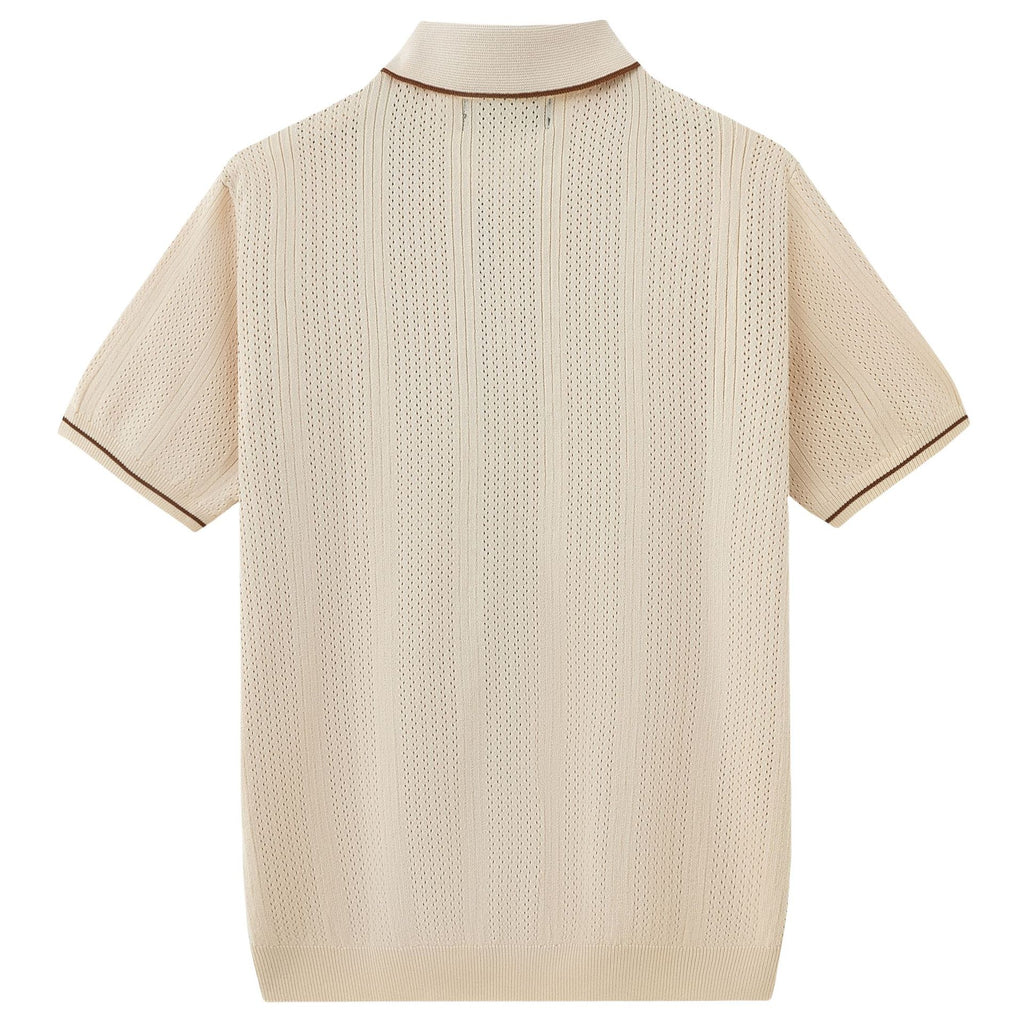 Men's Short - Sleeve Knit Polo Shirt – Viscose Regular Fit Casual Top Shirts - Novara