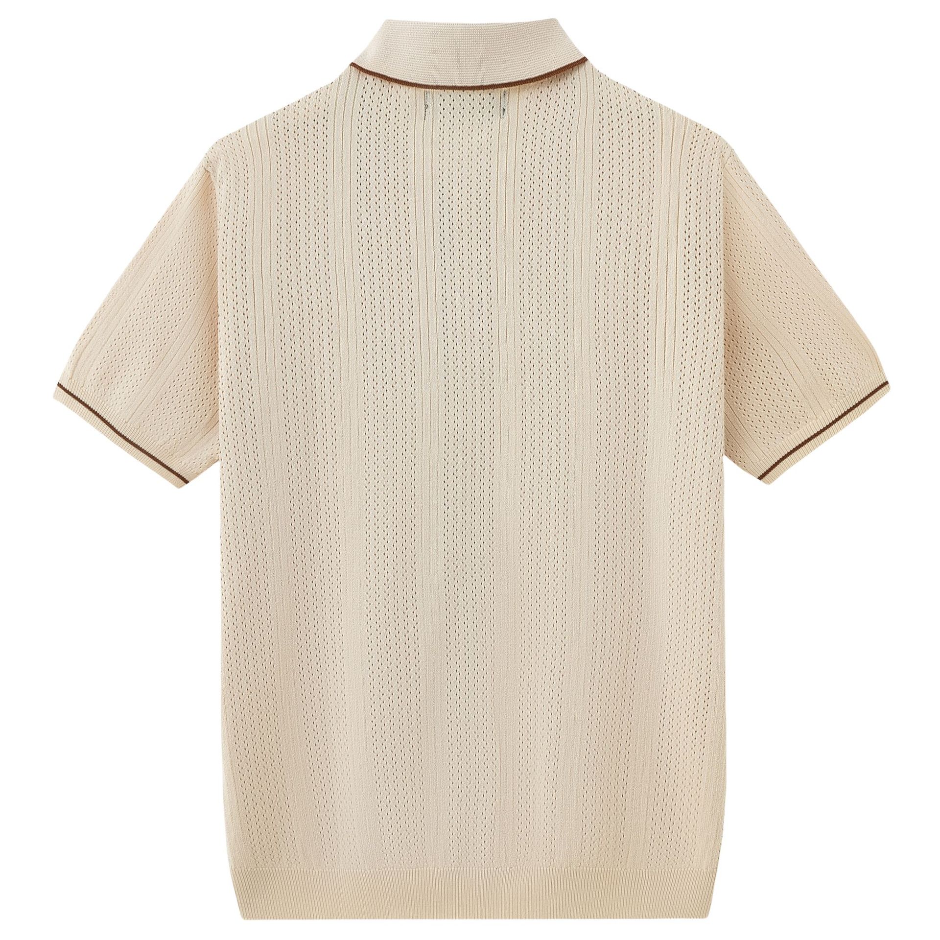 Men's Short - Sleeve Knit Polo Shirt – Viscose Regular Fit Casual Top Shirts - Novara