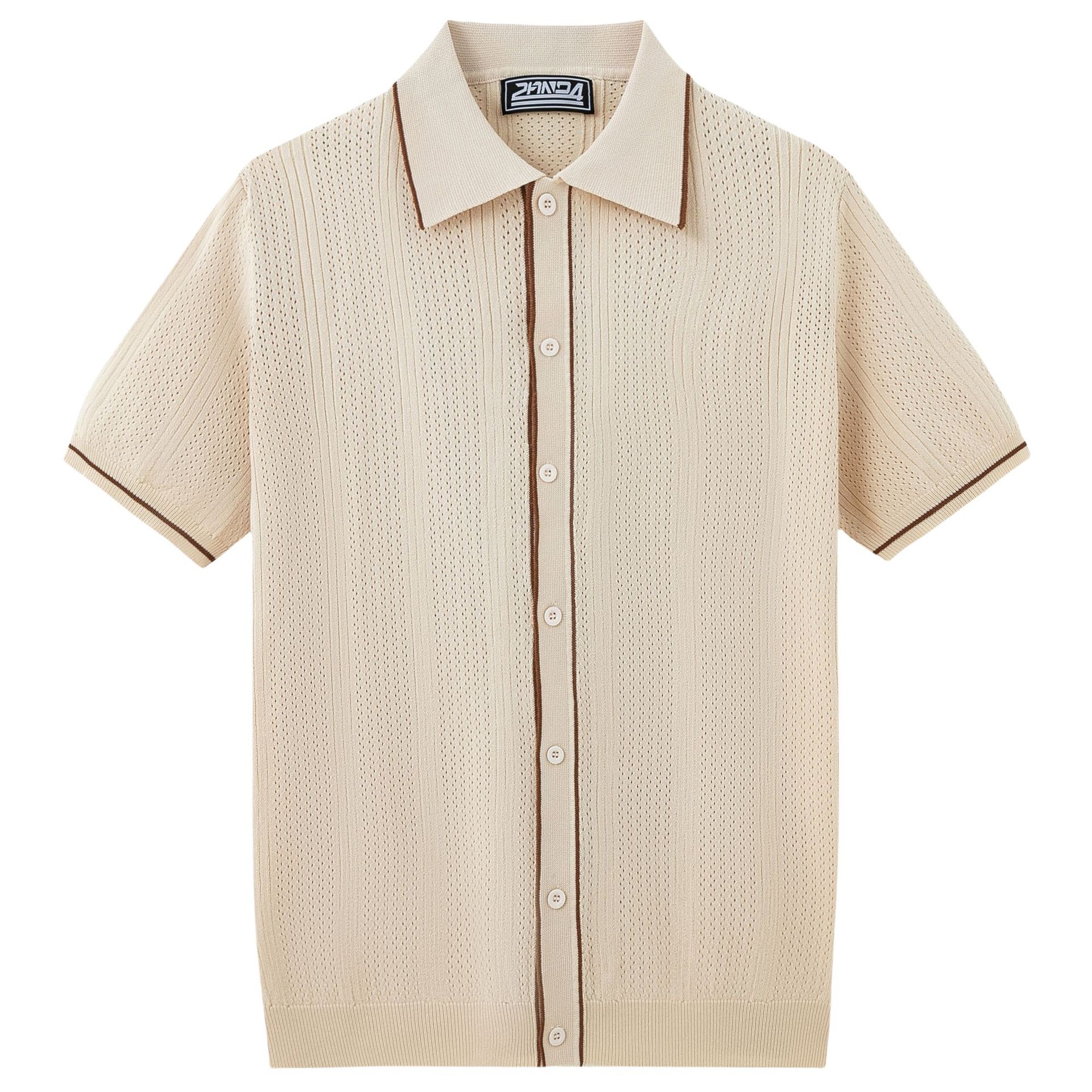 Men's Short - Sleeve Knit Polo Shirt – Viscose Regular Fit Casual Top Shirts - Novara