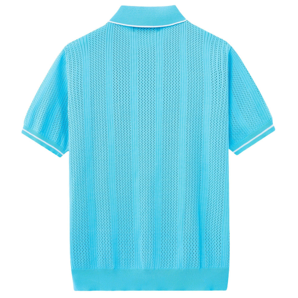 Men's Short - Sleeve Knit Polo Shirt – Viscose Regular Fit Casual Top Shirts - Novara