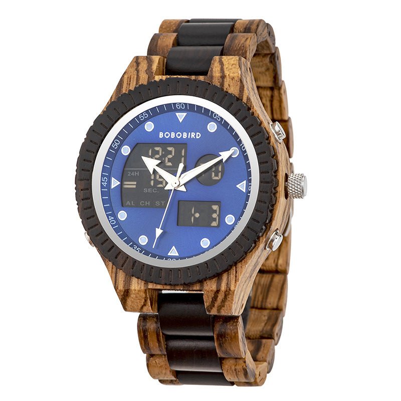 Men's Wooden Quartz Watch – Natural Wood Case with Mineral Glass & Date Display Watches - Novara