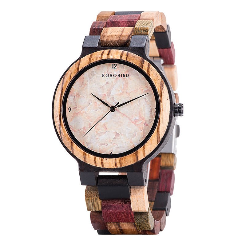 Men's Wooden Quartz Watch – Natural Wood Case with Mineral Glass & Date Display Watches - Novara